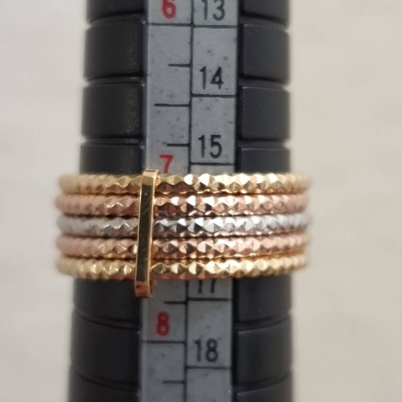 Textured stack Rings - Picture 5 of 15